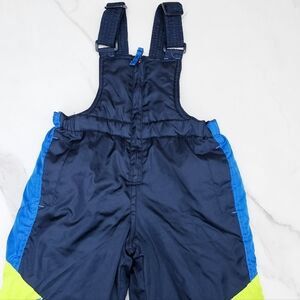 24M / 2T Pacific Trail Navy Blue And Slime Green Snowsuit W/ Leg Extensions